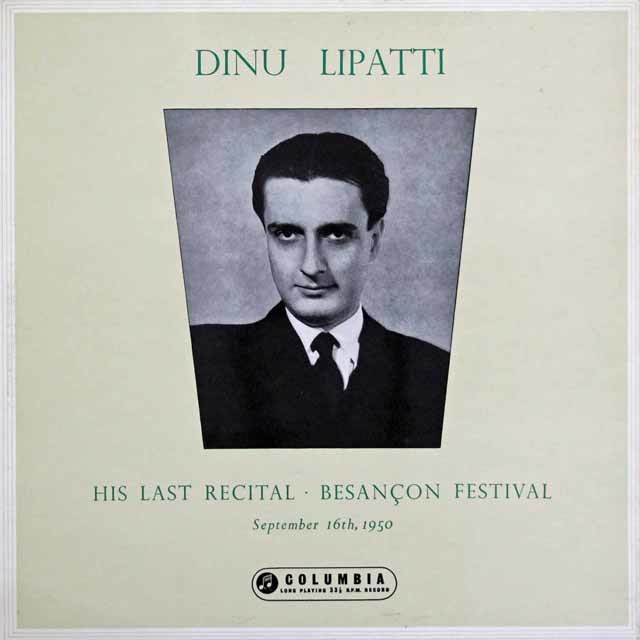 リパッティの「ブザンソン音楽祭における最後の演奏会」　英EMI　3147　LP レコード