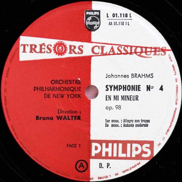 送料込 美品★『クラフトワーク』PHILIPS BT-8101 LP レコード LP レコード ワルターのブラームス/交響曲第4番 仏PHILIPS 3201