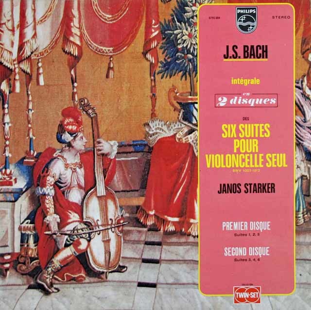 シュタルケルのバッハ/無伴奏チェロ組曲全曲　仏PHILIPS　3201　LP レコード