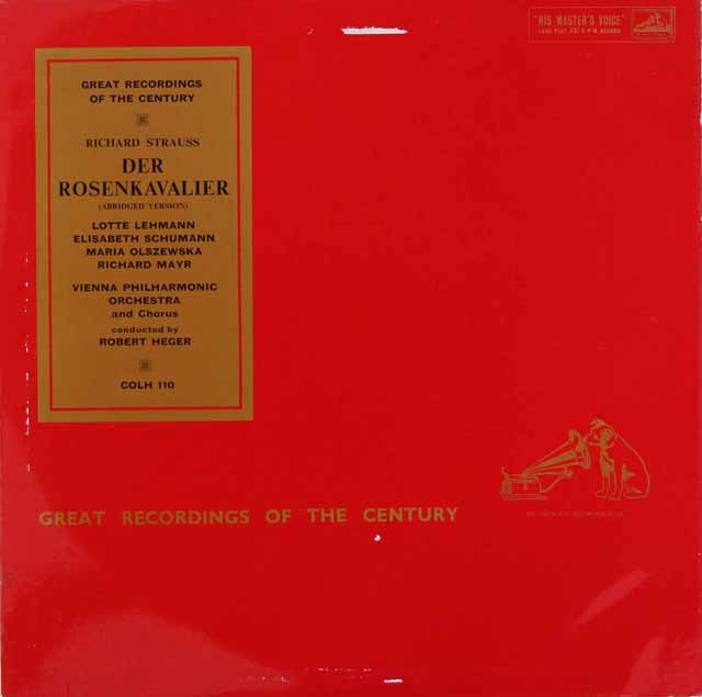 ロベルト・ヘーガーのR.シュトラウス/「ばらの騎士」全曲　英EMI　3202　LP レコード