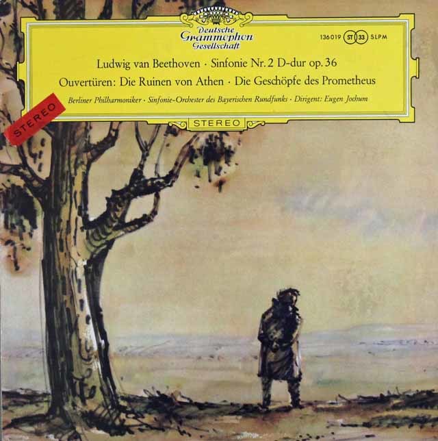 【独最初期盤・細字ステレオ】　ヨッフムのベートーヴェン/交響曲第2番ほか　独DGG　3712　LP レコード