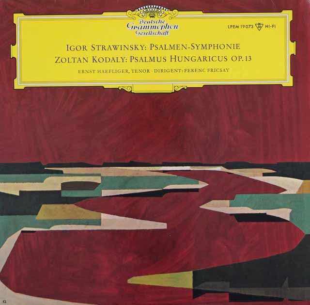 フリッチャイのストラヴィンスキー/詩篇交響曲ほか　独DGG　3712　LP レコード