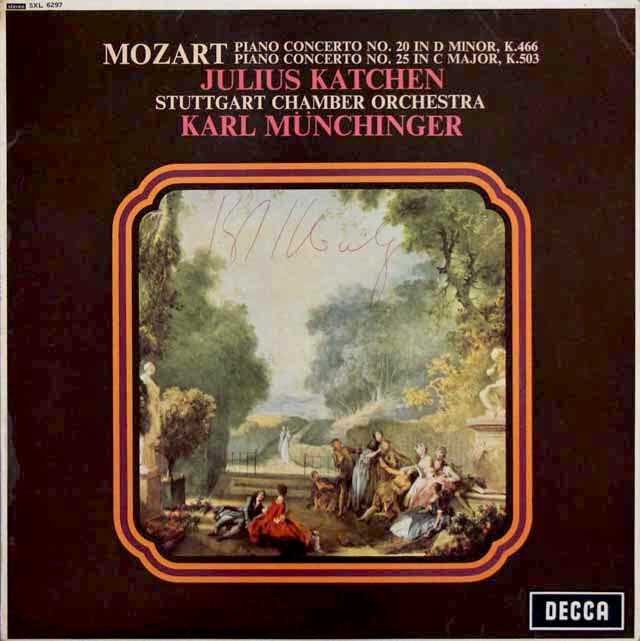 【直筆サイン入り】　カッチェン、ミュンヒンガーのモーツァルト/ピアノ協奏曲第20番、25番　英DECCA　3712　LP レコード
