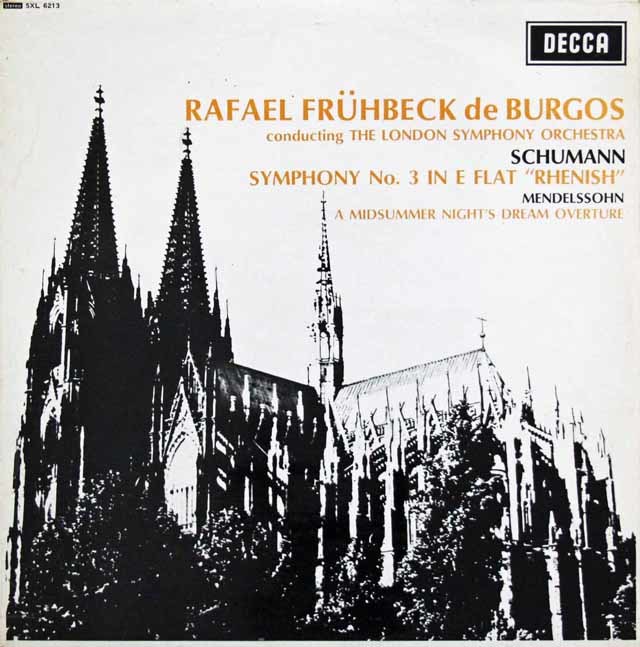 ブルゴスのシューマン/交響曲第3番「ライン」ほか　英DECCA　3712　LP レコード
