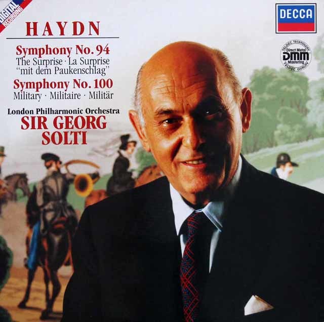 ショルティのハイドン/交響曲第94番「驚愕」、第100番「軍隊」　独DECCA　3712　LP レコード