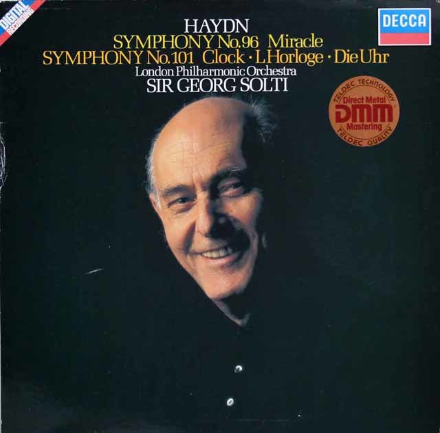 ショルティのハイドン/交響曲第96番「奇蹟」、第101番「時計」　独DECCA　3712　LP レコード
