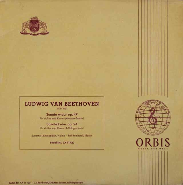 ラウテンバッハーのベートーヴェン/ヴァイオリン・ソナタ第9番、第5番　　独Vox　3204　LP レコード
