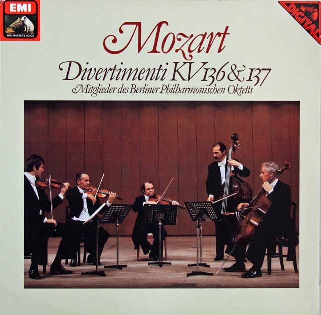 ベルリンフィル・オクテットのモーツァルト/ディヴェルティメント集　独EMI　3597　LP レコード