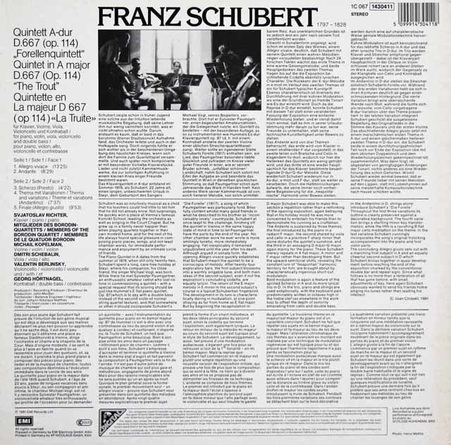 LP レコード リヒテル、ボロディン四重奏団のシューベルト/「ます」 独