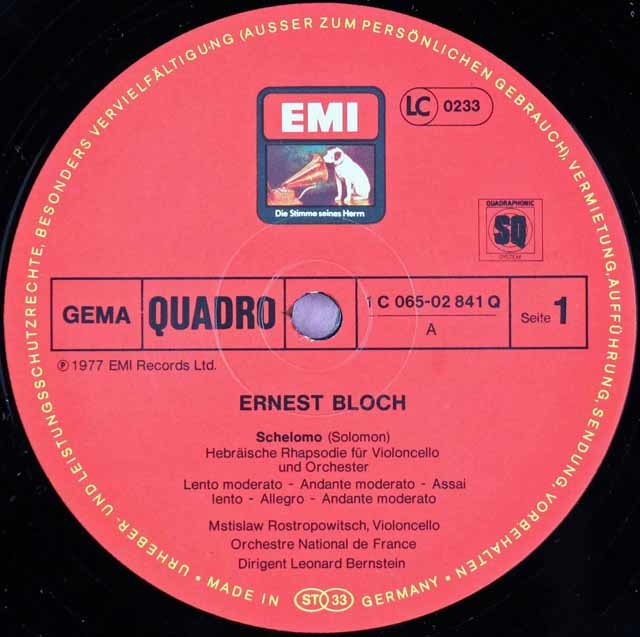 ロストロポーヴィチ、バーンスタインのシューマン/チェロ協奏曲ほか 独EMI 3597 LP レコード