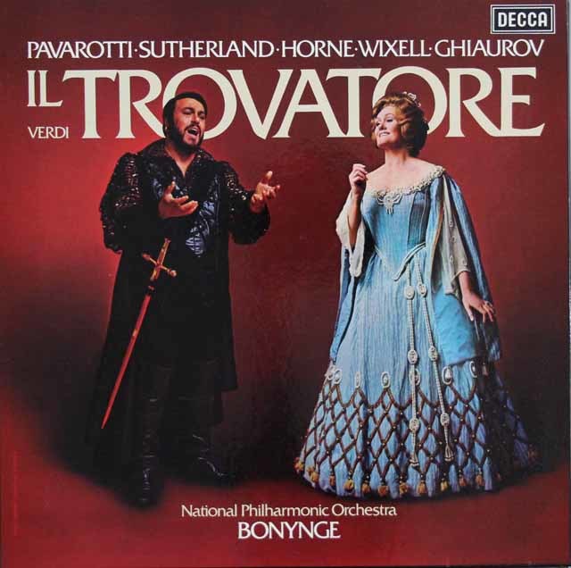 LP レコード オリジナル盤 パヴァロッティ、サザーランド&ボニングらのヴェルディ/「イル・トロヴァトーレ」全曲 英DECCA 3597