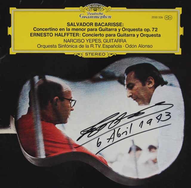 【直筆サイン入り】イエペス&アロンソのバカリッセ/ギター協奏曲　独DGG  3208　LP レコード