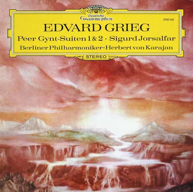 カラヤンのグリーグ/「ペール・ギュント」第1、2組曲ほか　独DGG　3596　LP レコード