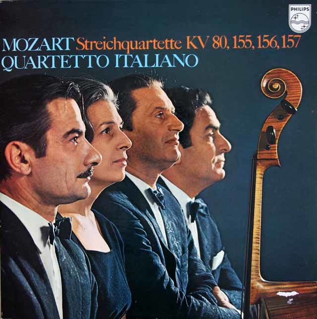イタリア四重奏団のモーツァルト/弦楽四重奏曲第1～4番　蘭PHILIPS　3212　LP レコード