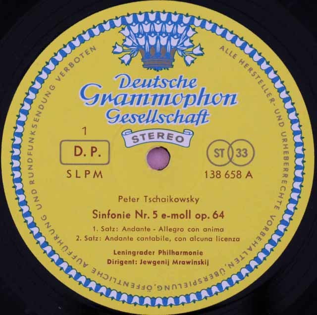 独DGG 138658 ALLE ムラヴィンスキー チャイコフスキー 交響曲第5番