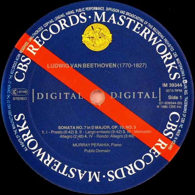 ペライアのベートーヴェン/「熱情」ほか 蘭CBS 3595 LP レコード