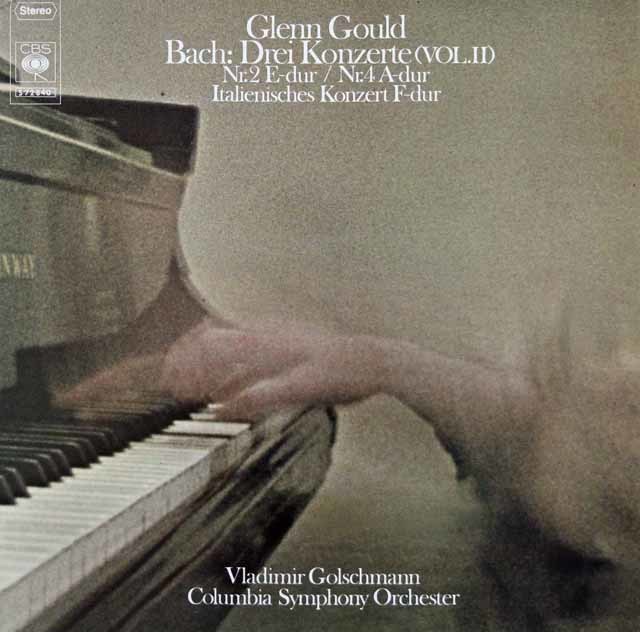 グールド&ゴルシュマンのバッハ/ピアノ協奏曲第2、4番&イタリア協奏曲　独CBS　3218　LP レコード