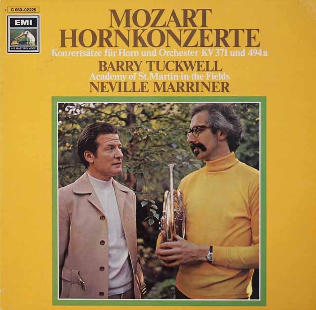 タックウェル、マリナーのモーツァルト/ホルン協奏曲集　独EMI　3730　LP レコード