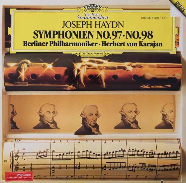 カラヤンのハイドン/交響曲第97、98番　独DGG　3730　LP レコード