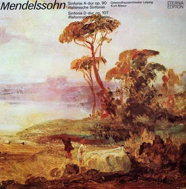 マズアのメンデルスゾーン/交響曲第4番「イタリア」 、 第5番「宗教改革」　独ETERNA　3730　LP レコード