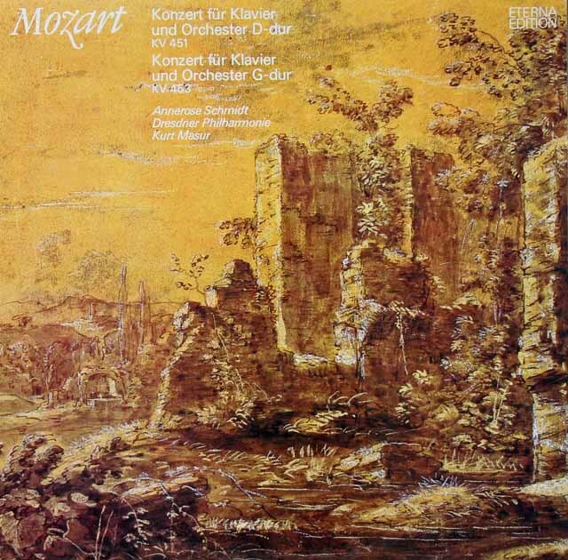 シュミット、マズアのモーツァルト/ピアノ協奏曲第16、17番　独ETERNA　3730　LP レコード