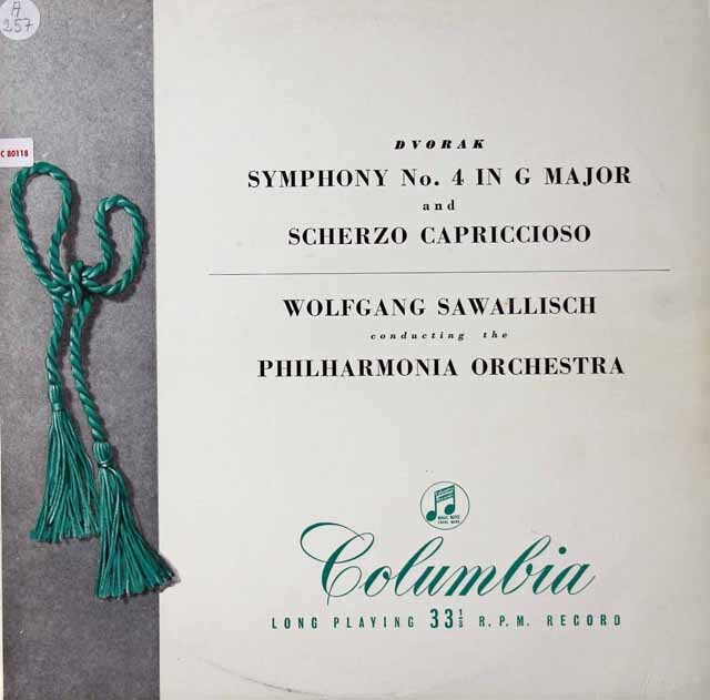 サヴァリッシュのドヴォルザーク/交響曲第4番、スケルツォ・カプリチオーソ　英Columbia　3731　LP レコード
