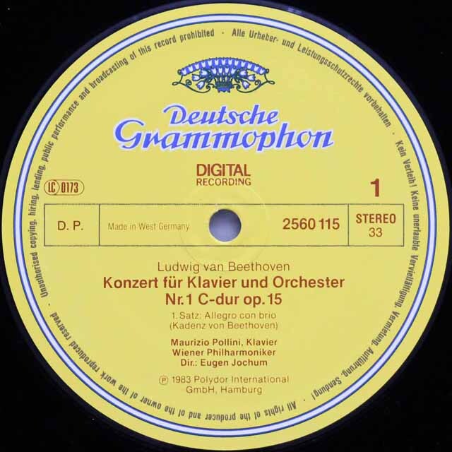 LP レコード ポリーニのベートーヴェン/ピアノ協奏曲全集 独DGG 3223 
