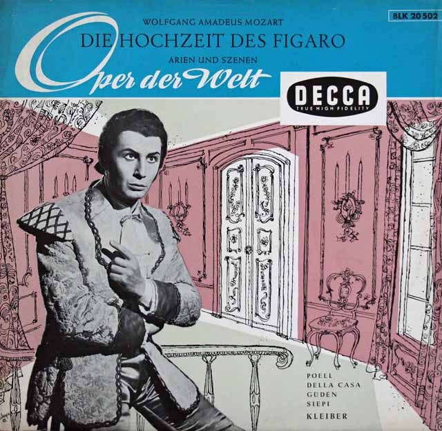 【モノラル】　エーリヒ・クライバーのモーツァルト/「フィガロの結婚」抜粋　独DECCA　3225　LP レコード