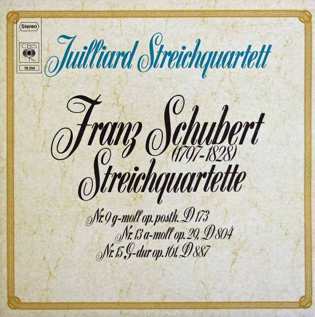 ジュリアード四重奏団のシューベルト/弦楽四重奏曲「ロザムンデ」ほか　独CBS　3706　LP レコード