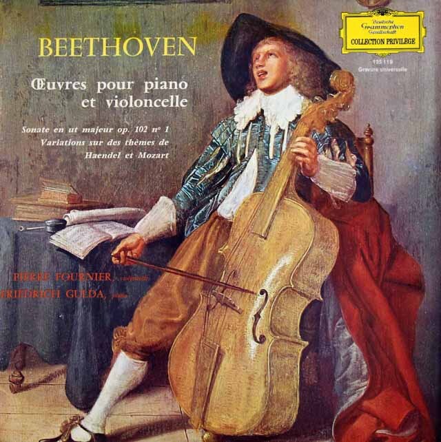 フルニエ、グルダのベートーヴェン/チェロソナタ第4番ほか　仏DGG　3746　LP レコード