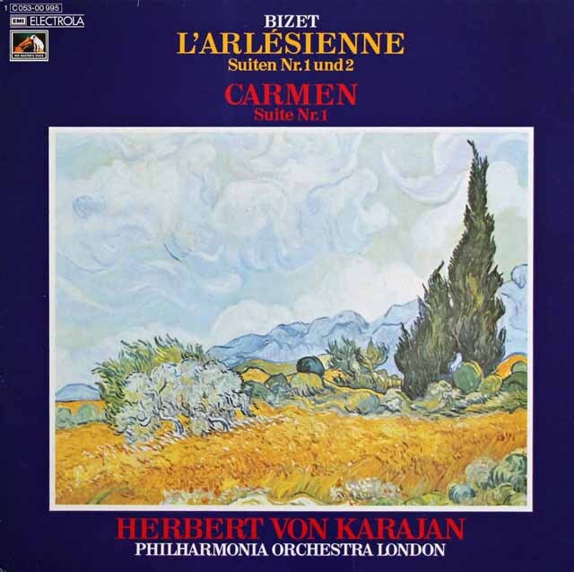 カラヤンのビゼー/「アルルの女」&「カルメン」組曲　独EMI　3229　LP レコード