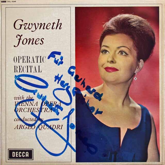 【直筆サイン入り】　ジョーンズ/オペラリサイタル　英DECCA　3699　LP レコード