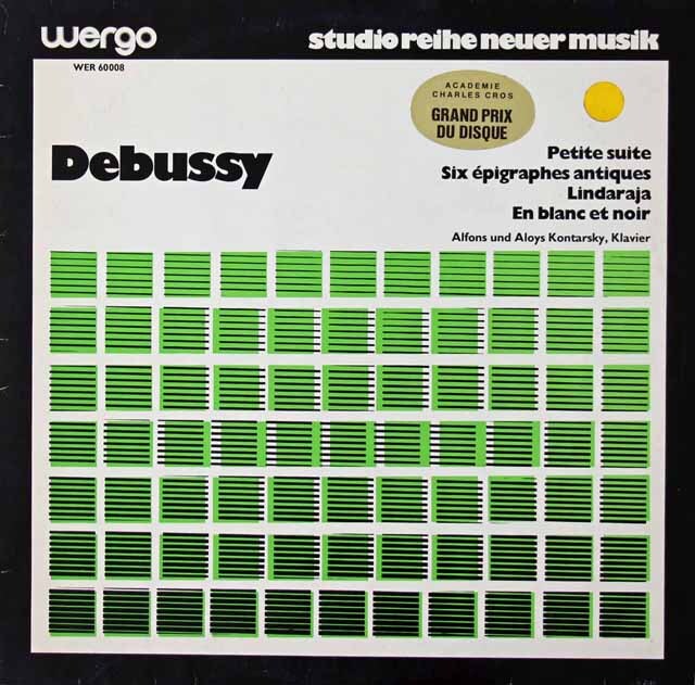 コンタルスキー兄弟のドビュッシー/「白と黒で」ほか　ピアノ・デュオ曲集　独Wergo　3270　LP レコード