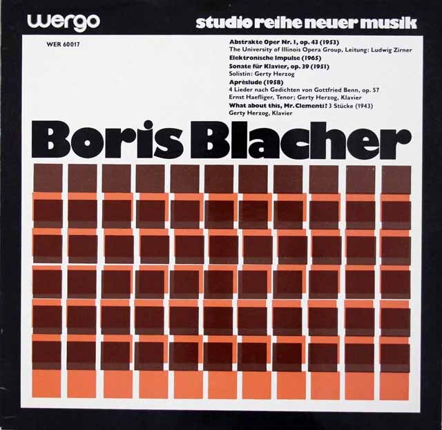 ブラッハー作品集　独Wergo　3270　LP レコード