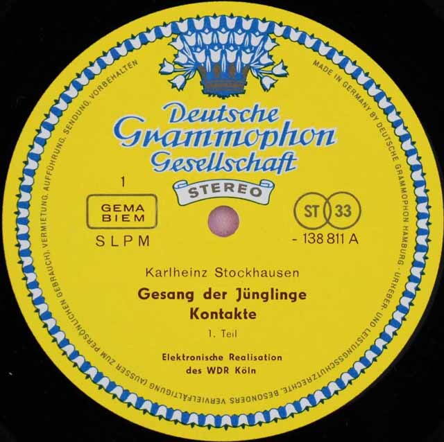 シュトックハウゼン/少年の歌ほか 独DGG 3270 LP レコード
