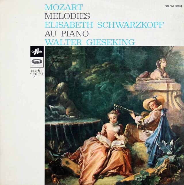 シュヴァルツコップ、ギーゼキングのモーツァルト歌曲集　仏Columbia　3697　LP レコード