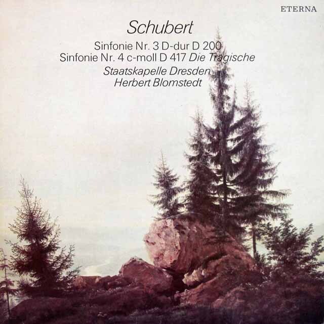 ブロムシュテットのシューベルト/交響曲第3、4番　独ETERNA　3808　LP レコード