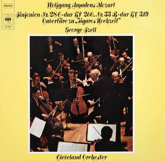 セルのモーツァルト/交響曲第28、33番、「フィガロの結婚」序曲　独CBS　3808　LP レコード