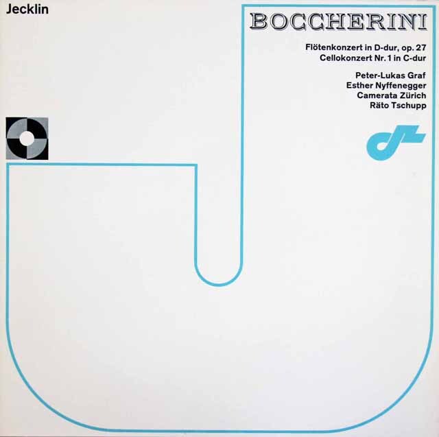 グラーフ、ニッフェネッガー、チュップのボッケリーニ/フルート協奏曲、チェロ協奏曲第1番　スイスJecklin　3808　LP レコード