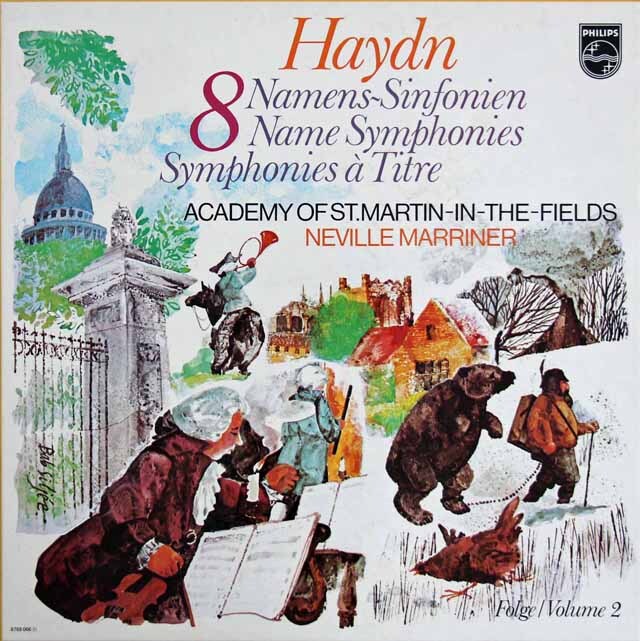 マリナーのハイドン/「8つの名前付き交響曲集」　（「時計」、「熊」、「ロンドン」ほか）　蘭PHILIPS　3809　LP レコード