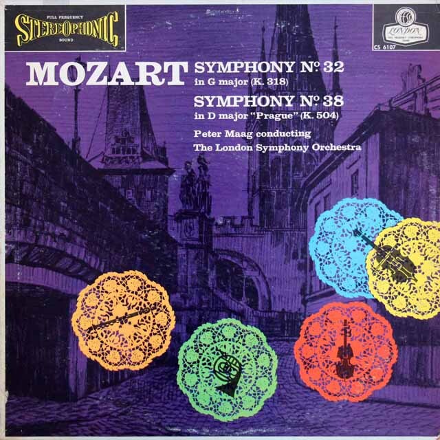 【ブルー・バック・ジャケット】　マークのモーツァルト/交響曲第38番「プラハ」ほか　英LONDON　3809　LP レコード