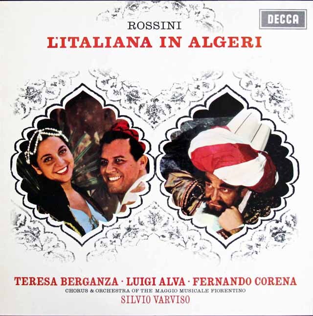 ベルガンサ&ヴァルヴィーゾのロッシーニ/「アルジェのイタリア女」全曲　英DECCA　3311　LP レコード