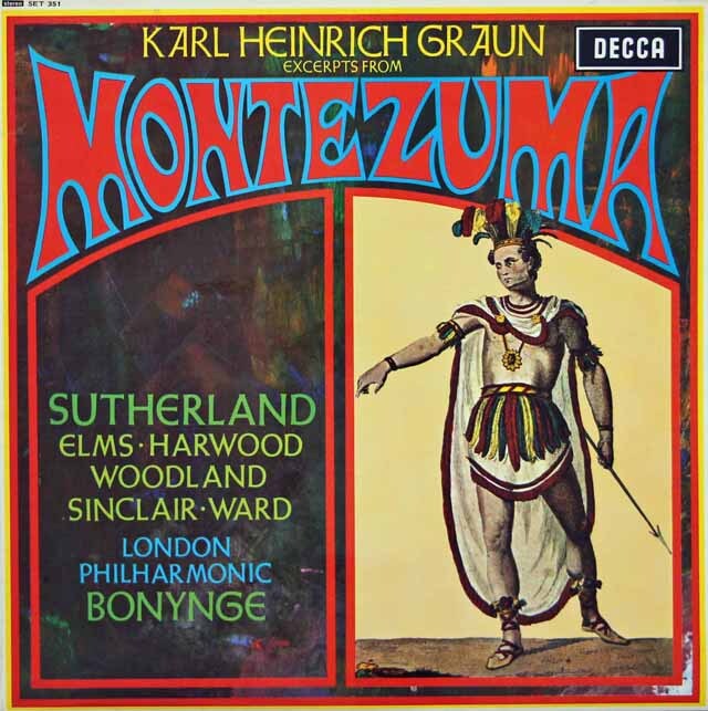 【オリジナル盤】　サザーランド、ボニングのグラウン/歌劇「モンテズマ」（抜粋）　英DECCA　3614　LP レコード