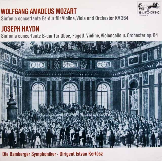 ラウテンバッハー、コッホ、ケルテスらのモーツァルト、ハイドン/協奏交響曲集　独eurodisc　3693　LP レコード