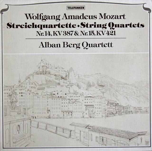 アルバン・ベルク四重奏団のモーツァルト/弦楽四重奏曲第14、15番　独TELEFUNKEN　3693　LP レコード