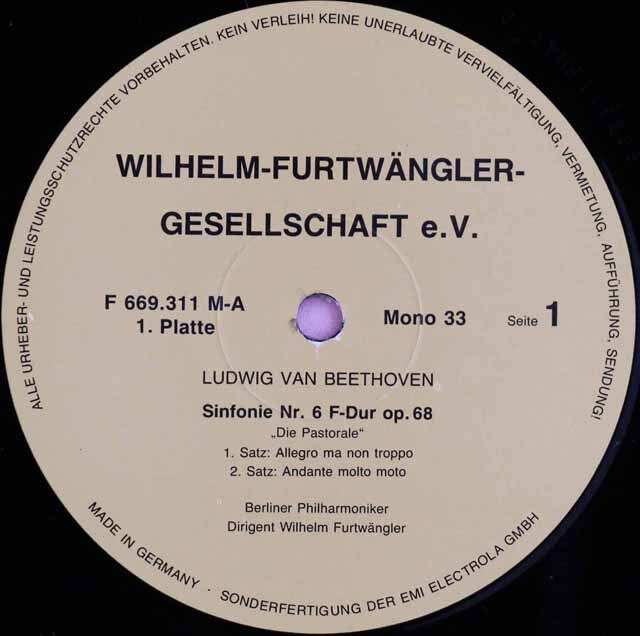 CD フルトヴェングラー ベートーヴェン 交響曲第6番「田園」/交響曲第
