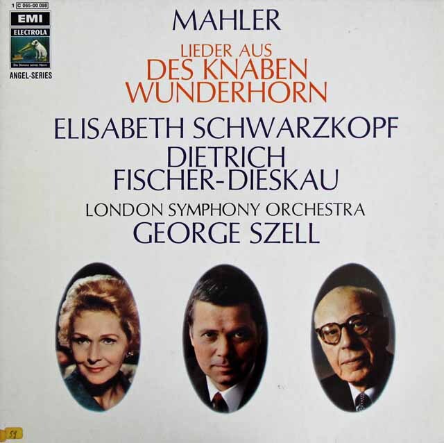 シュヴァルツコップ、フィッシャー=ディースカウ、セルのマーラー/少年の魔法の角笛　独EMI　3692　LP レコード