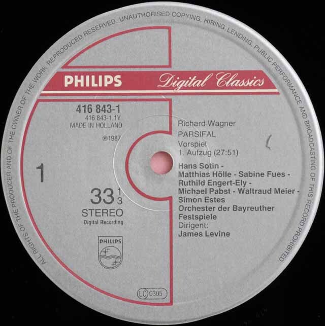 LP レコード レヴァインのワーグナー/「パルジファル」全曲 蘭PHILIPS 3692