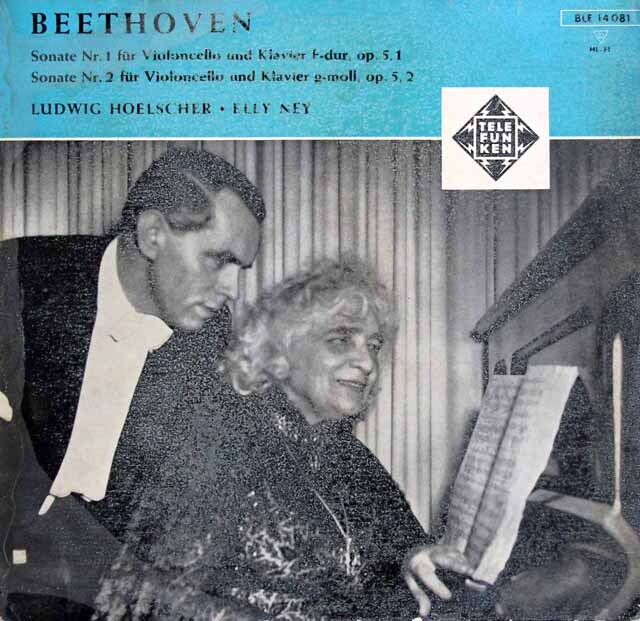 【オリジナル盤】　ヘルシャー、ナイのベートーヴェン/チェロソナタ第1、2番　独TELEFUNKEN　3319　LP レコード