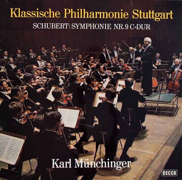 ミュンヒンガーのシューベルト/交響曲第9番「グレイト」　独DECCA　3691　LP レコード